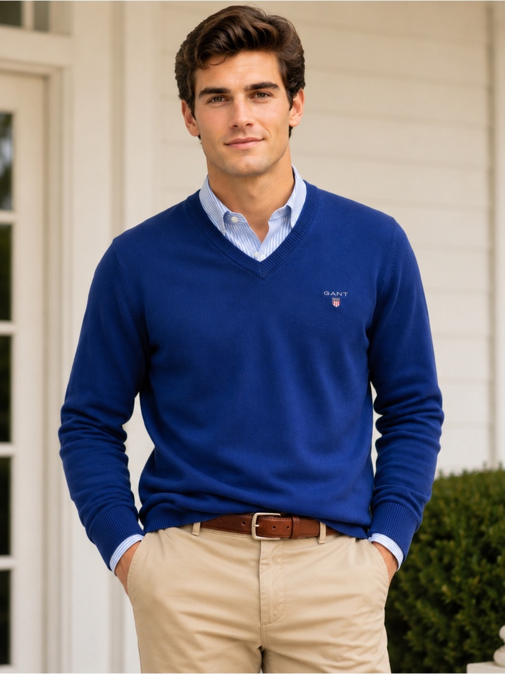 GANT - 100% Cotton V-Neck Sweater - Men’s XL - Preppy & Classic